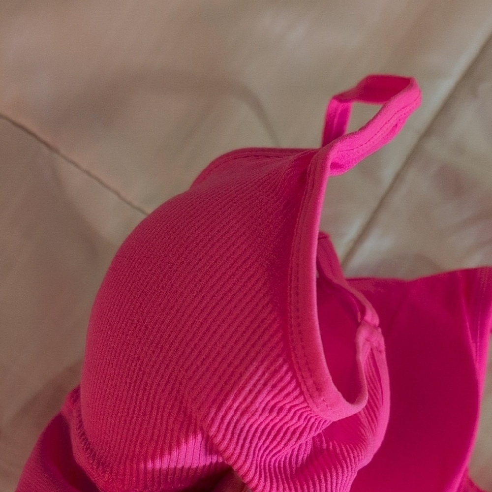 Pink Ribbed Bralette - Picture 3 of 3